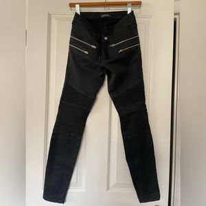 Zara Woman Premium Denim Collection - Black - The Skinny Moto - Size 34, US 2